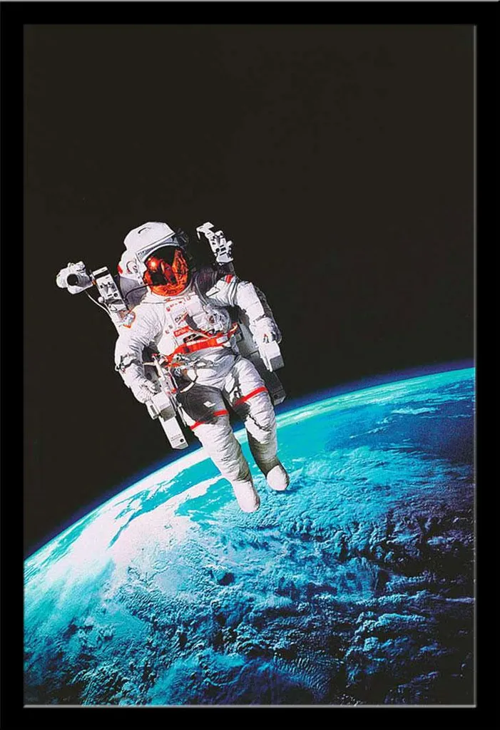 Cadre avec Poster Éducatif Espace : Décoration Chambre Enfant Astronaute