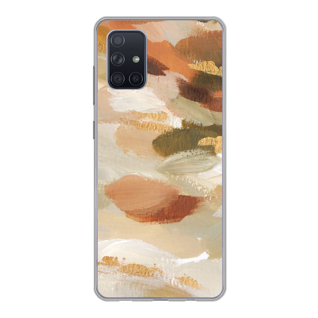 MuchoWow Handyhülle Schutzhülle Hülle für Samsung Galaxy A51 5G Farbe - Gold - Braun Silikon Softcase Handy Hülle - Abbildung