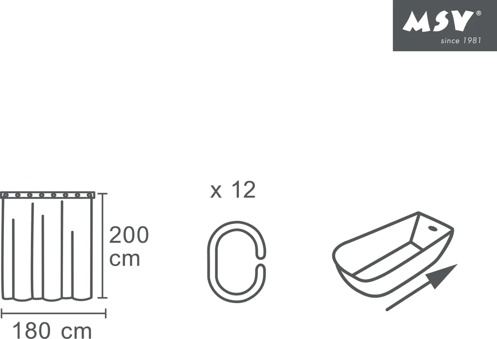 Tenda Doccia Chic MSV 180x200 - The Shower Must Go On - Premium