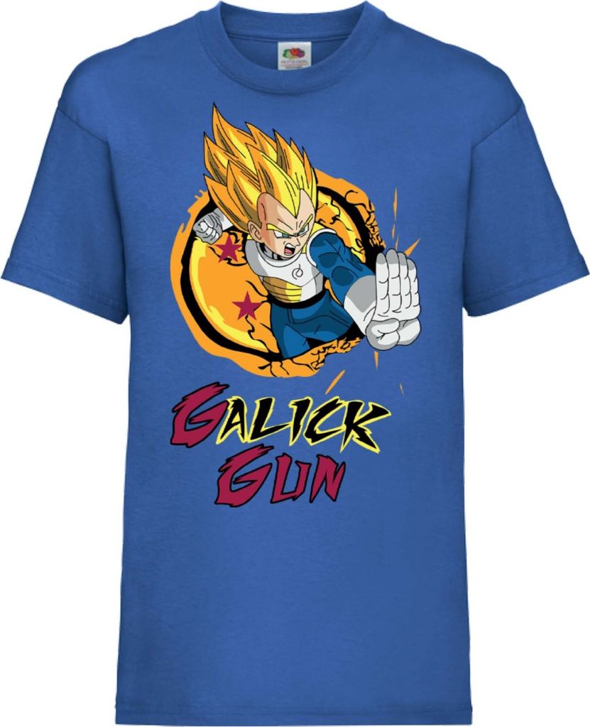 Kinder T-Shirt Dragon Anime Manga Ball Z Vegeta Galick Gun Galick Gun, 12-13 Jahr - 152 / Blau