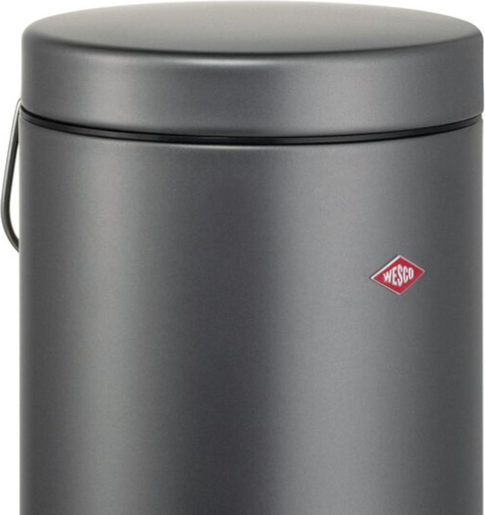 Wesco Kosmetikeimer 3 Liter – Graphit Matt, Mit Fußtritt & Herausnehmbarem Inneneimer | Aus Stahlblech Für Bad & Gäste-WC