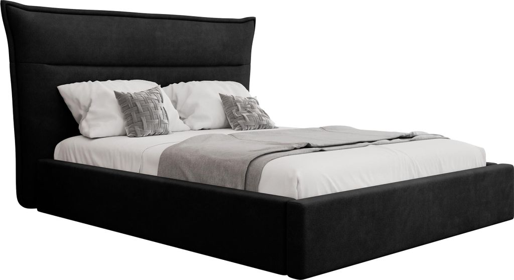 MIRJAN24 Polsterbett Tinkus, Doppelbett mit Bettkasten, Ehebett, Lattenrost (Farbe: Kronos 07, Größe: 160x200 cm)