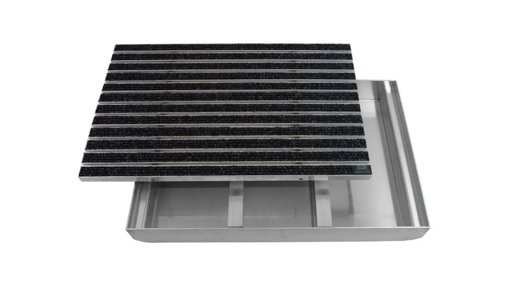 Emco Eingangsmatte DIPLOMAT + Bodenwanne 75mm Aluminium, Rips Anthrazit,Größe:100x50cm