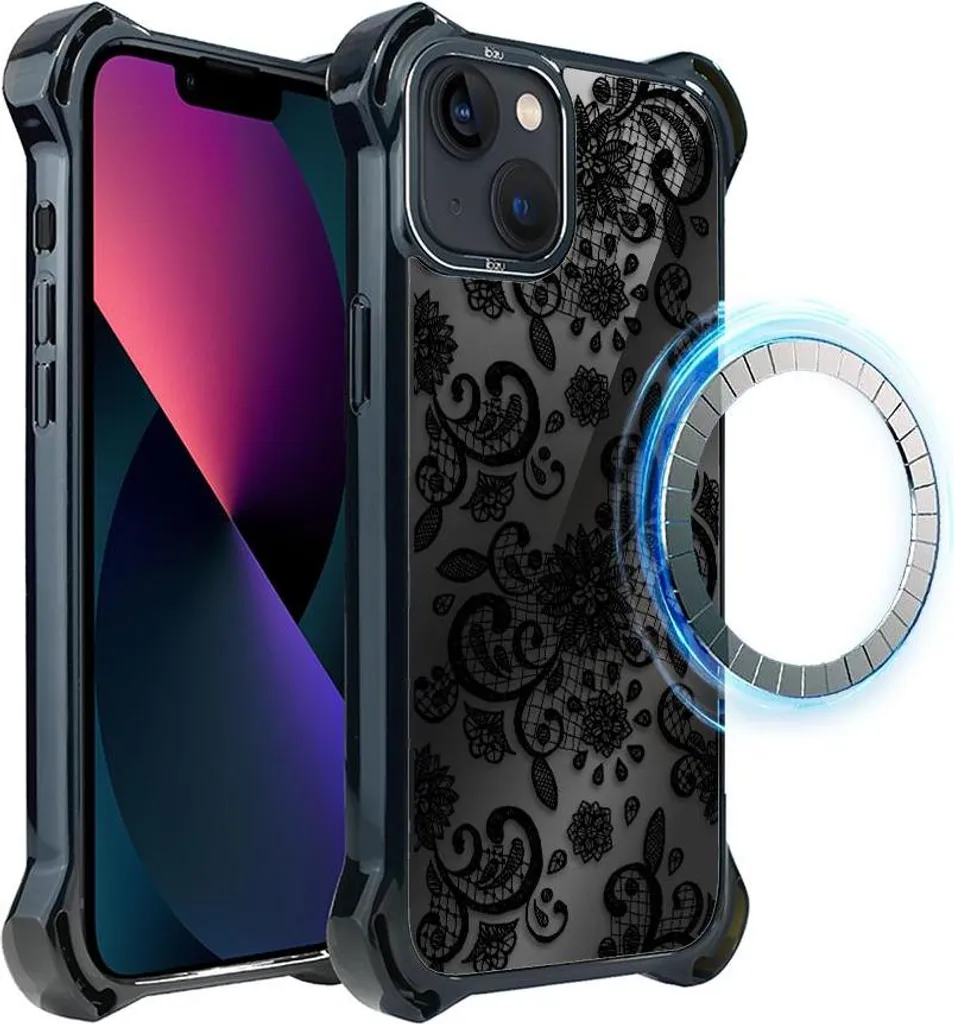 Coque iPhone 13 MagSafe Ultra Résistante IBIZU DropGuard Lace Black