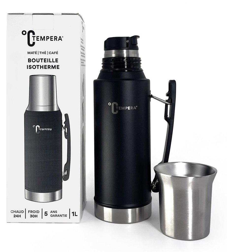 TEMPERA Mate-Thermoskanne – 1 L | Doppelwandiger Edelstahl, Produktbild 