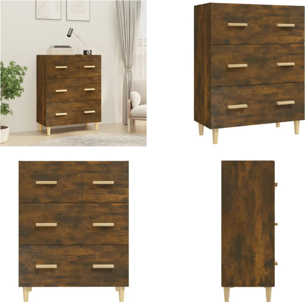 vidaXL Credenza Rovere Fumé 70x34x90 cm | Mobile Contenitore Robusto