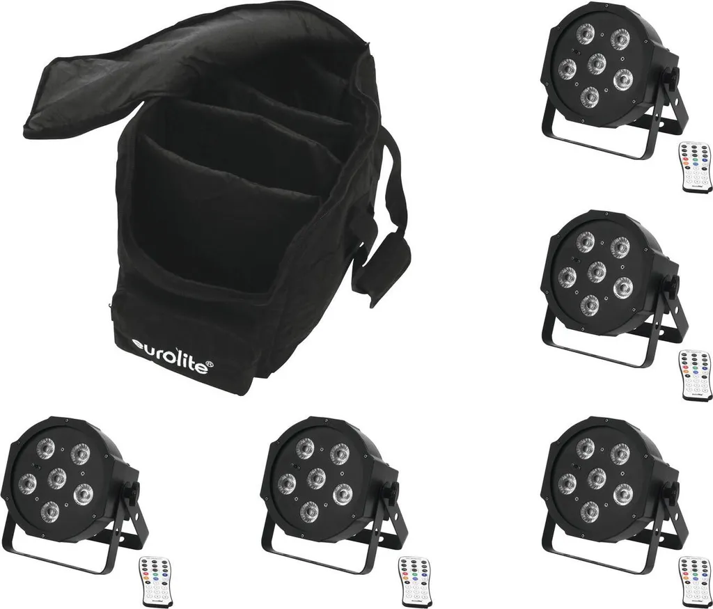 Eurolite Set 5x LED SLS-603 avec étui de transport pour scène et DJ