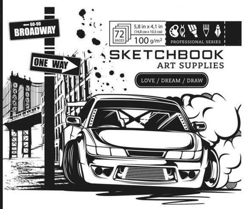 Szkicownik 148x105/72K 100g TW tektura samochód