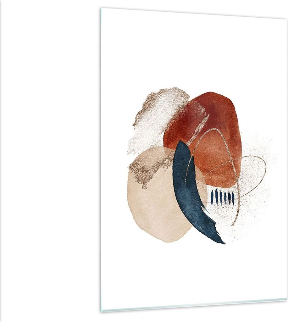 Bilder auf glas - Einteilig - Abstraktion Flecken Modern - 80x120cm - Glasbilder - Wandbilder - Bilder - Wanddekoration aus Glas - Glas Bilder - Wa...