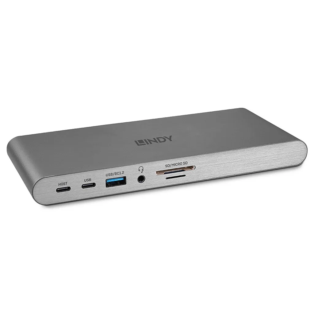 Hub USB C Lindy Dst-Pro 5K avec Port Ethernet et Triple Sortie Vidéo