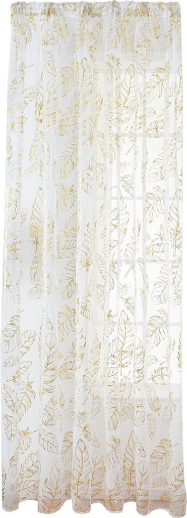 Feather Design Drapel Wohnzimmer Balkon Fenster Tüll Voile Sheer Curtain Dekor-Golden