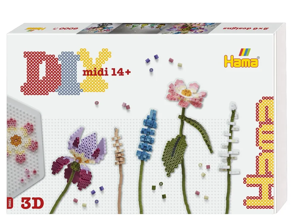 Kit de perles à repasser Hama Midi Art pour créer un bouquet de fleurs