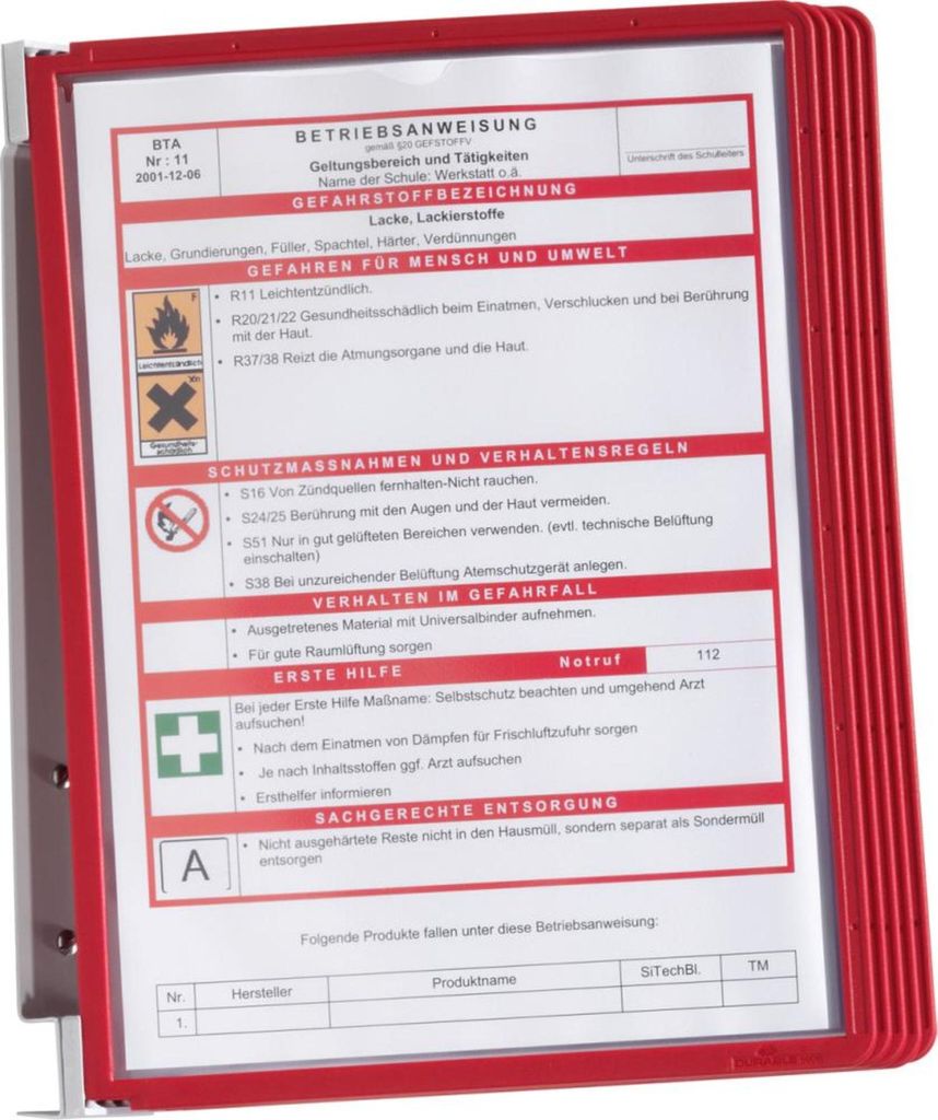 DURABLE WandSichttafelsys. VarioWall 5 Sichttafeln, rot Obrázok produktu 