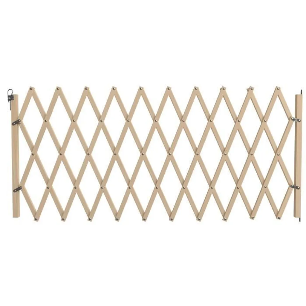 Barrière Stopmax en bois brut extensible 230cm pour sécurité maison