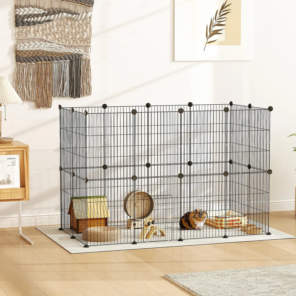 Cage petits animaux à entretien facile - Structure modulable noire - 3