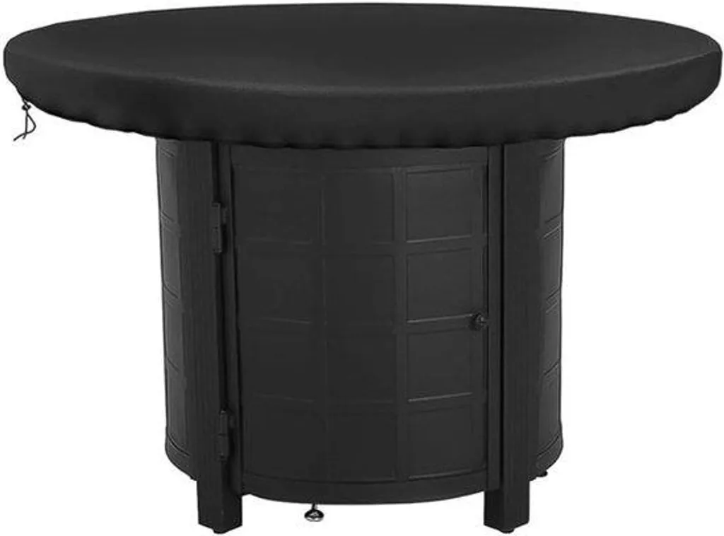 Couverture étanche noire pour plaque de cuisson ronde en tissu Oxford