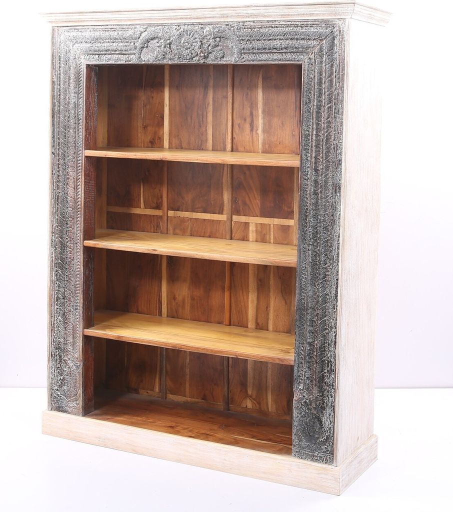 Regal aus Massiv Holz Muster -39- Vintage Braun 210cm hoch für Diele oder Schlafzimmer | Standregal ohne bohren für Badezimmer | Raumteiler Wandr...