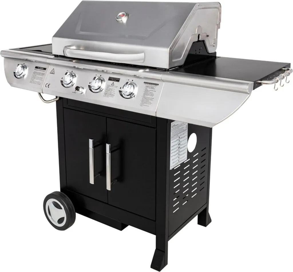 Barbecue 3 brûleurs Baltimore 10,5kW - Cuisson précise et réchaud d'appoint