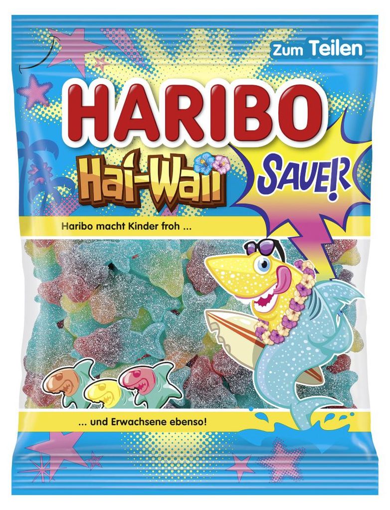 Haribo Hai-Waii ovocné žvýkačky, extra kyselé s ovocnou Obrázek produktu 