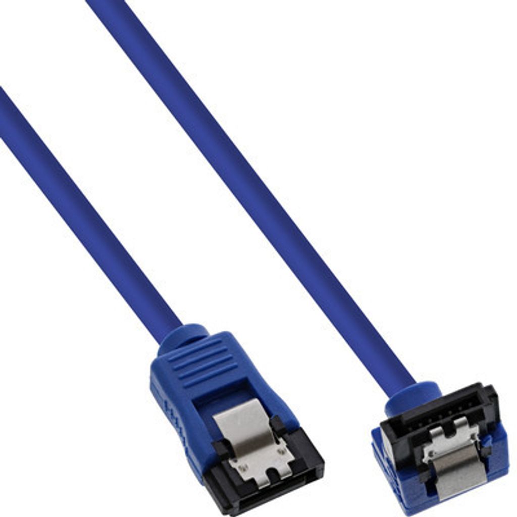 InLine SATA 6Gb/s Anschlusskabel rund, abgewinkelt, blau, Produktbild 
