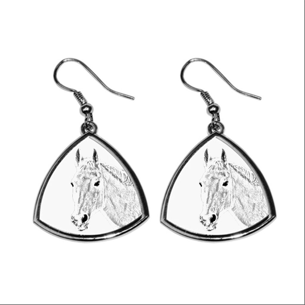 Orlow-Trotter - Pferdeohrringe, hängende Ohrringe mit einem Bild, personalisierter Schmuck mit dem Aufdruck der Marke Art-Dog