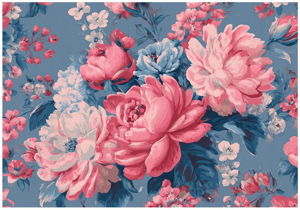 Fototapete Blumen Pfingstrosen Abstrakt - 350x250 cm - Vliestapete Wohnzimmer Schlafzimmer - Vlies Fototapete Rosa - 16419VX7