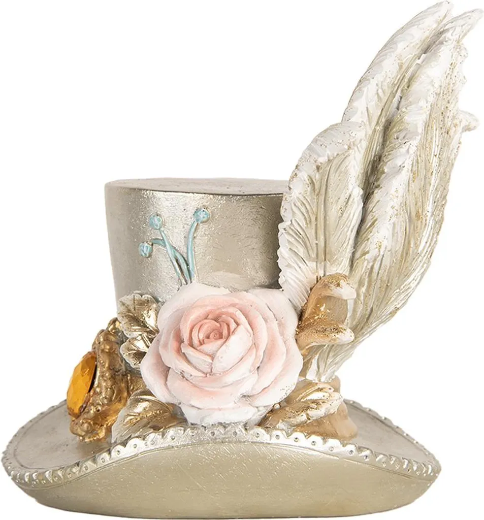 Objet de Décoration Chapeau Argenté pour Centre de Table et Étagère