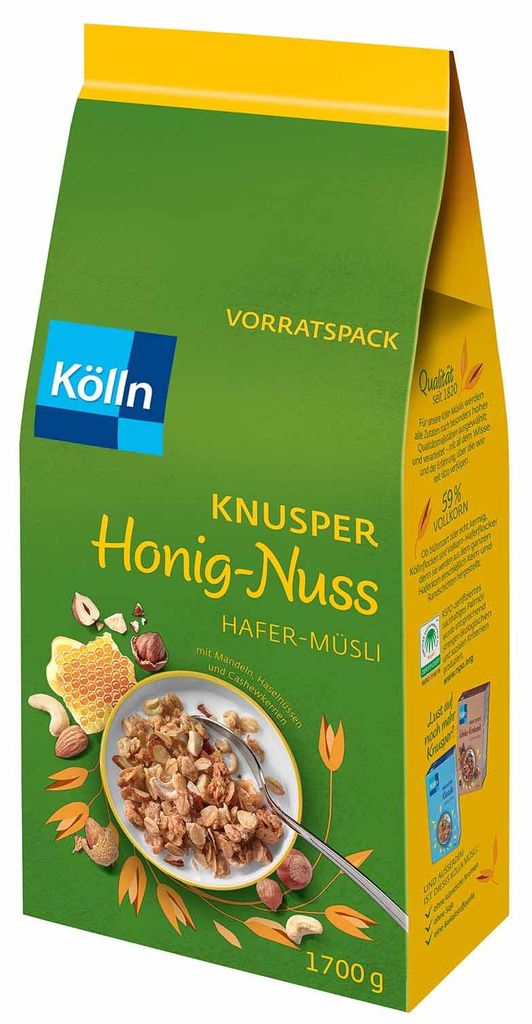 Kölln 2937303005 Knusper Honig-Nuss Müsli 1,7 kg Obrázek produktu 