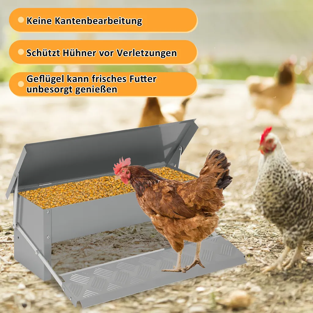 Mangiatoia Automatica Galline Aopunly 5KG - Acciaio Zincato Professionale - 3