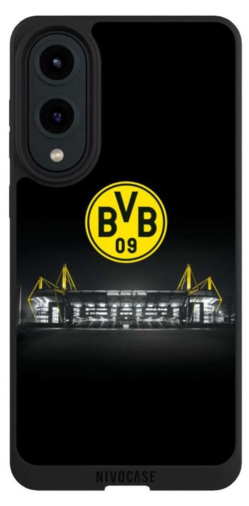 NIVOCASE Handyhülle für Samsung Galaxy S25 Edge Hülle NIVOpure Case Schwarz BVB Borussia Dortmund Stadion