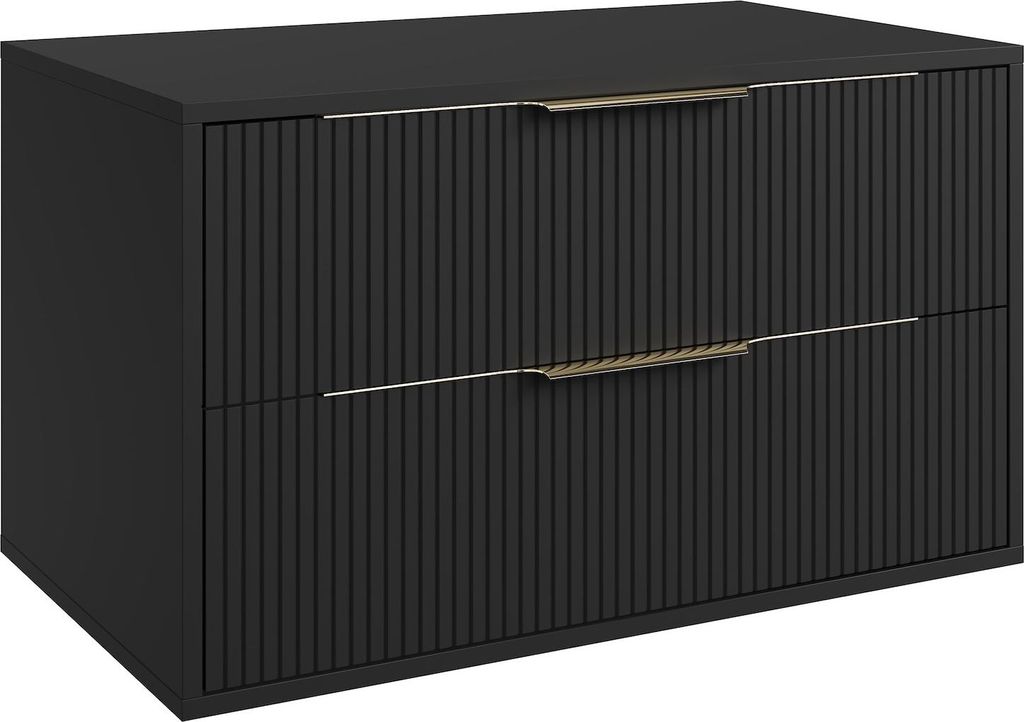 Badplaats Waschbeckenunterschrank Rimini 80 x 46 cm Schwarz Produktbild 
