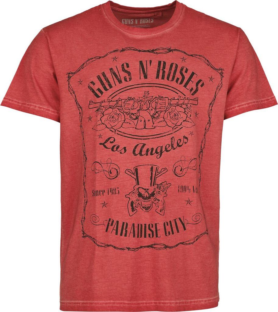 Guns N' Roses T-Shirt Herren Paradise City Label rot L