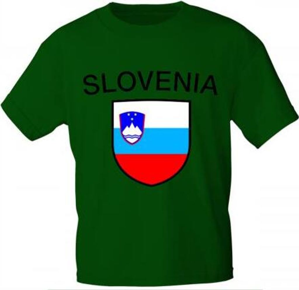 T-Shirt mit Print - Slovenia Slowenien - 76452 grün - Gr. Produktbild 