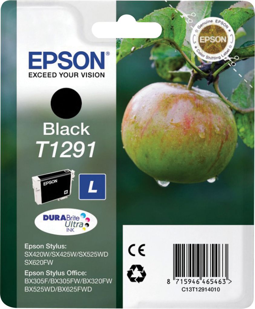EPSON T1291L (Apfel) schwarz Druckerpatrone Produktbild 