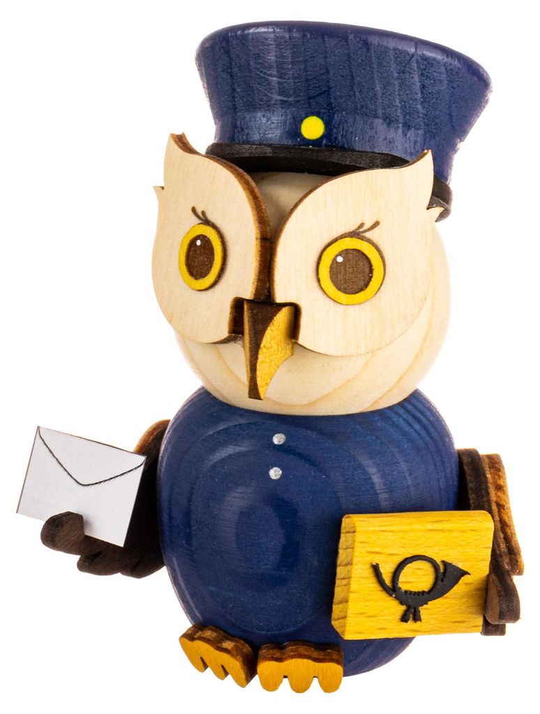 Drechslerei Kuhnert - Mini-Eulen aus Holz - Postbote - ca. Produktbild 
