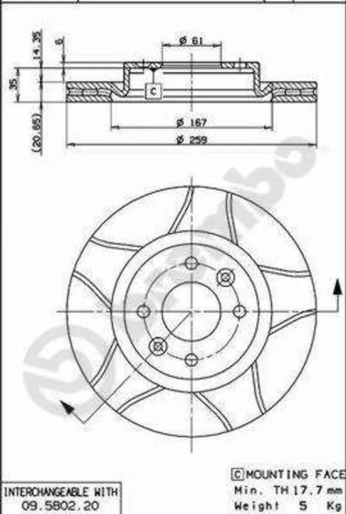 Disque de Frein Brembo 09.5802.76 Haute Performance pour Renault Megane