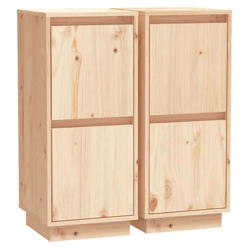 SYFAX Credenze 2 pz Legno Massello Pino 31,5x34x75 cm - Offerta Mobili