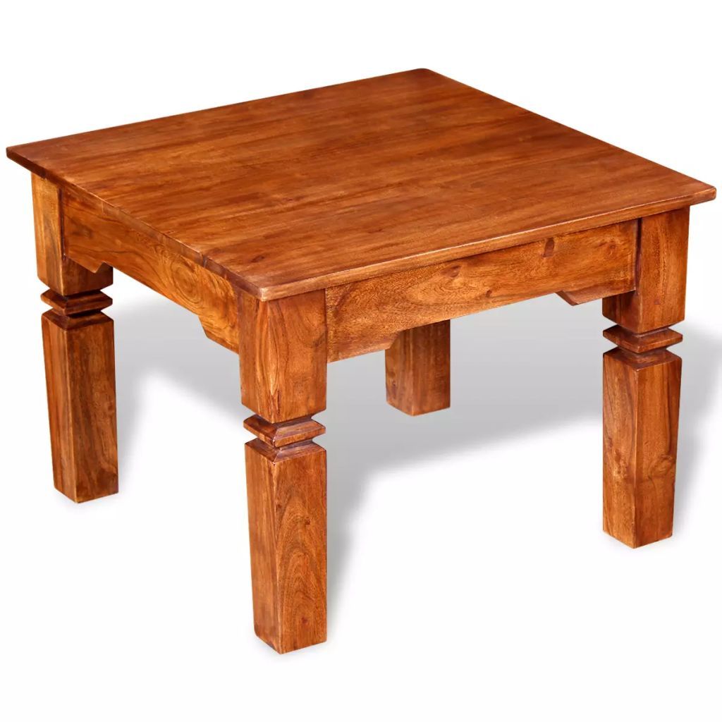 vidaXL Stolik kawowy z litego drewna 60x60x45 cm Zdjęcie produktu 