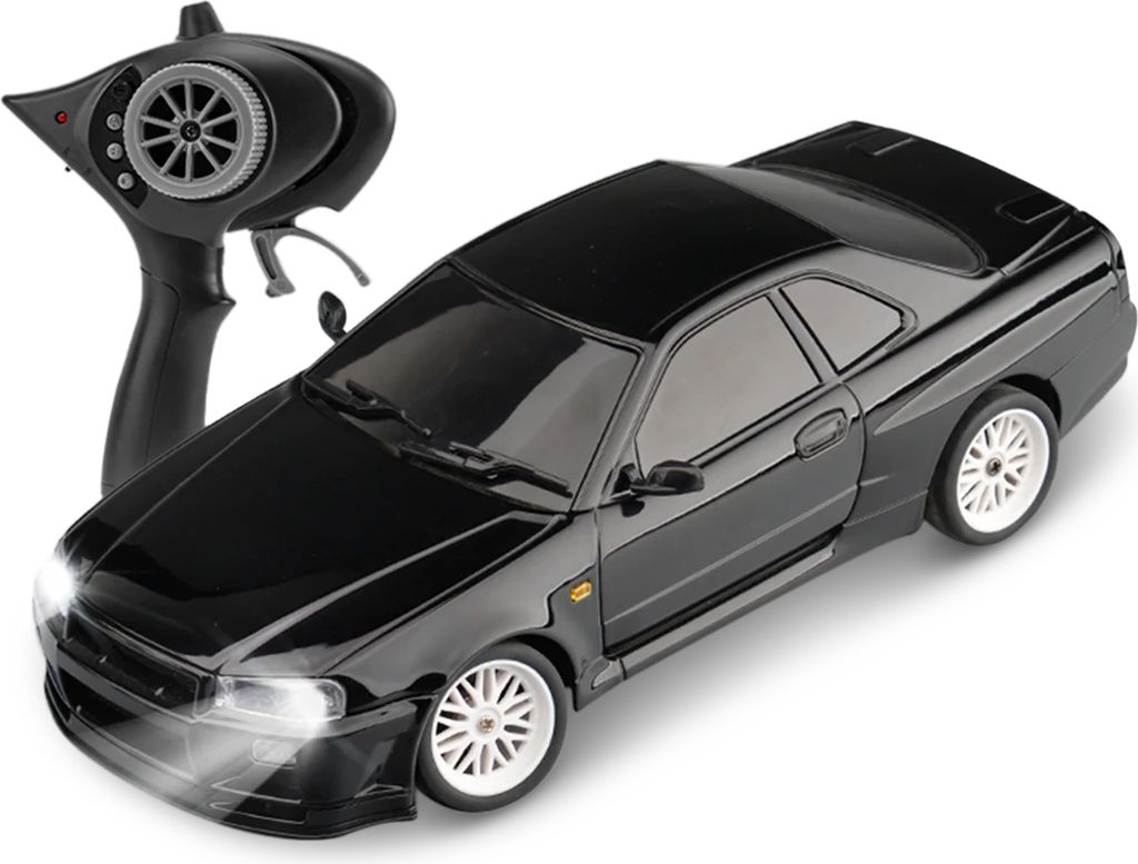 Ferngesteuertes Auto, 2,4 GHz Elektro-Drift-Fahrzeugspielzeug mit LED-Leuchten, Geschenke fuer Kinder, Jungen und Maedchen