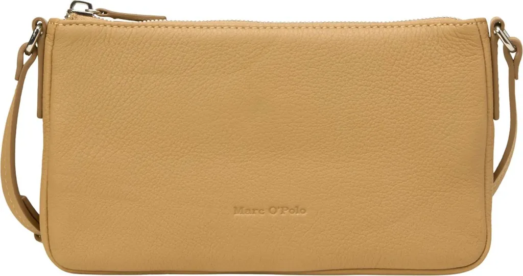 Sac bandoulière femme en cuir véritable coloris marron clair Fuana
