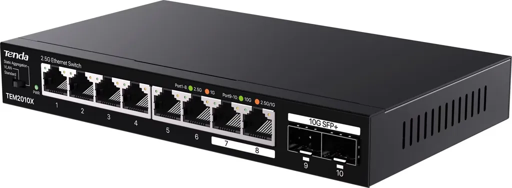 Switch Ethernet 2.5G Tenda TEM2010X Performance Gaming et Streaming