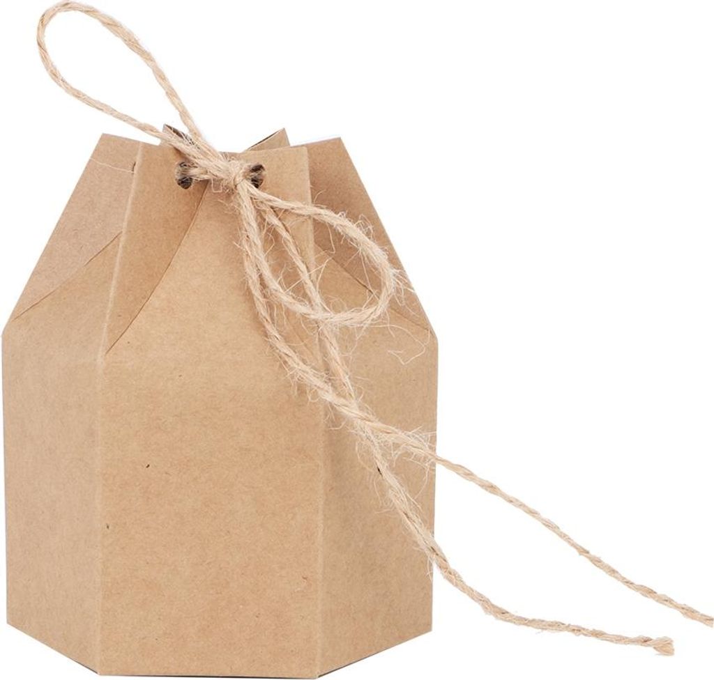 50 Stück innovative DIY-Geschenktüten aus Papier mit Hanfseil für Hochzeiten, Babypartys und andere Anlässe, in Original-Holzfarbe