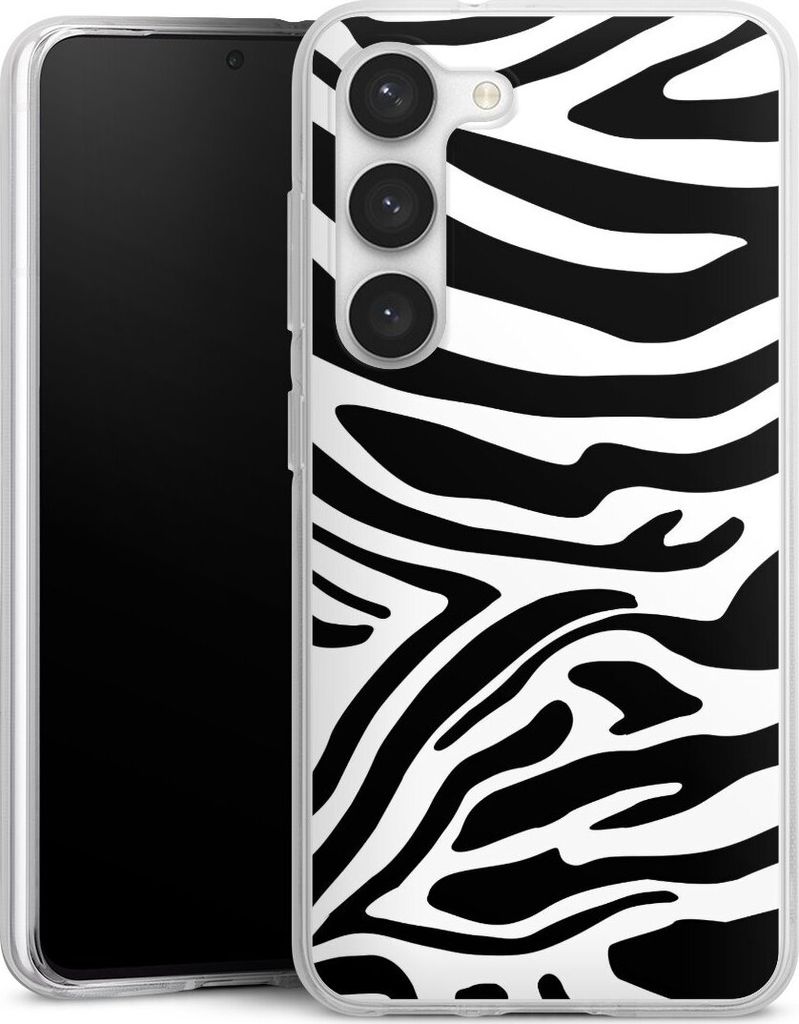 DeinDesign Handyhülle für Samsung Galaxy S23 Silikon Hülle Case Smartphone Schutzhülle Animal-Look Animalprint Zebra