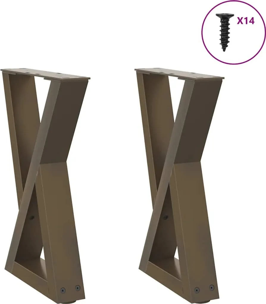 Gambe del tavolino 2 pz. Acciaio naturale 28x(42-43,3) cm acciaio