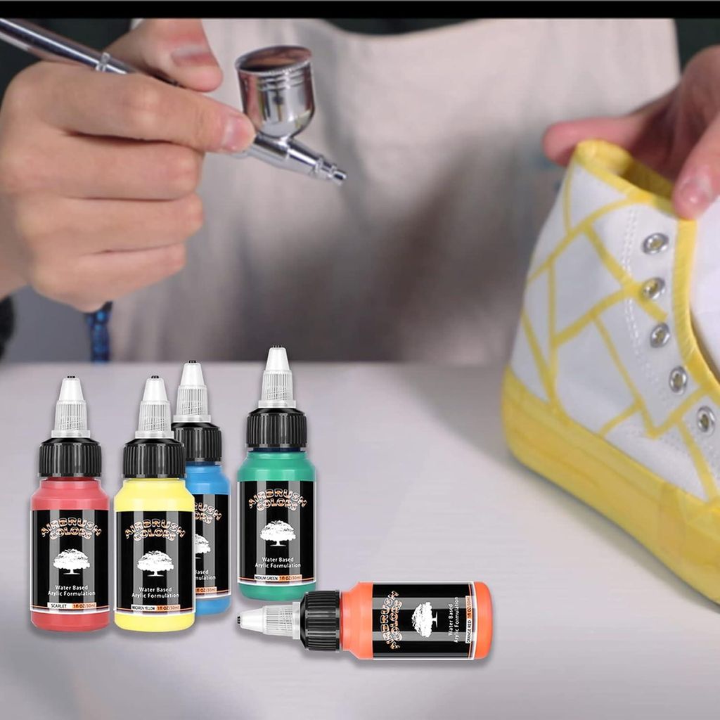 24 x 30 ml Modellfarbe Fertiges Airbrush Set - Wasserabweisend und Schnelltrocknend - Für Hobbyisten und Anfänger