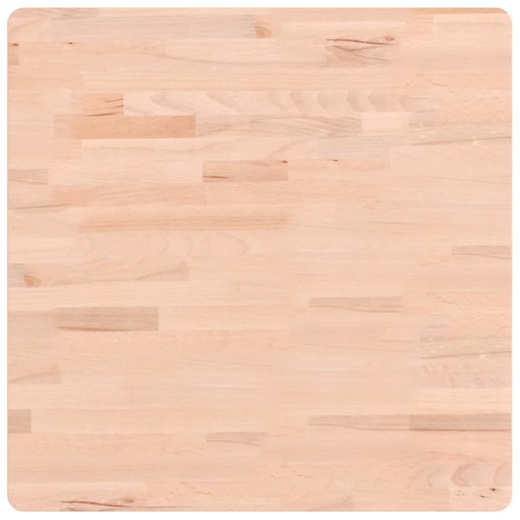 A close-up of a wooden tabletop made of light-colored wooden planks.