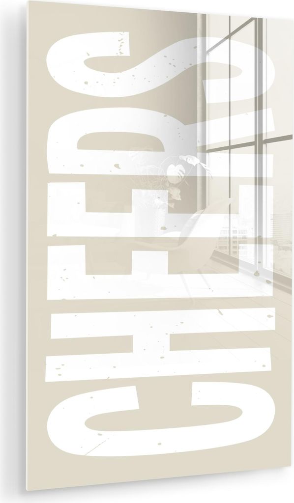 MuchoWow Glasbilder - Bilder auf Wandbild - Foto auf Glas Prost - Party - Japandi - Jahrgang 20x30 cm Wanddekoration aus Glas - Acrylglasbild - Acr...