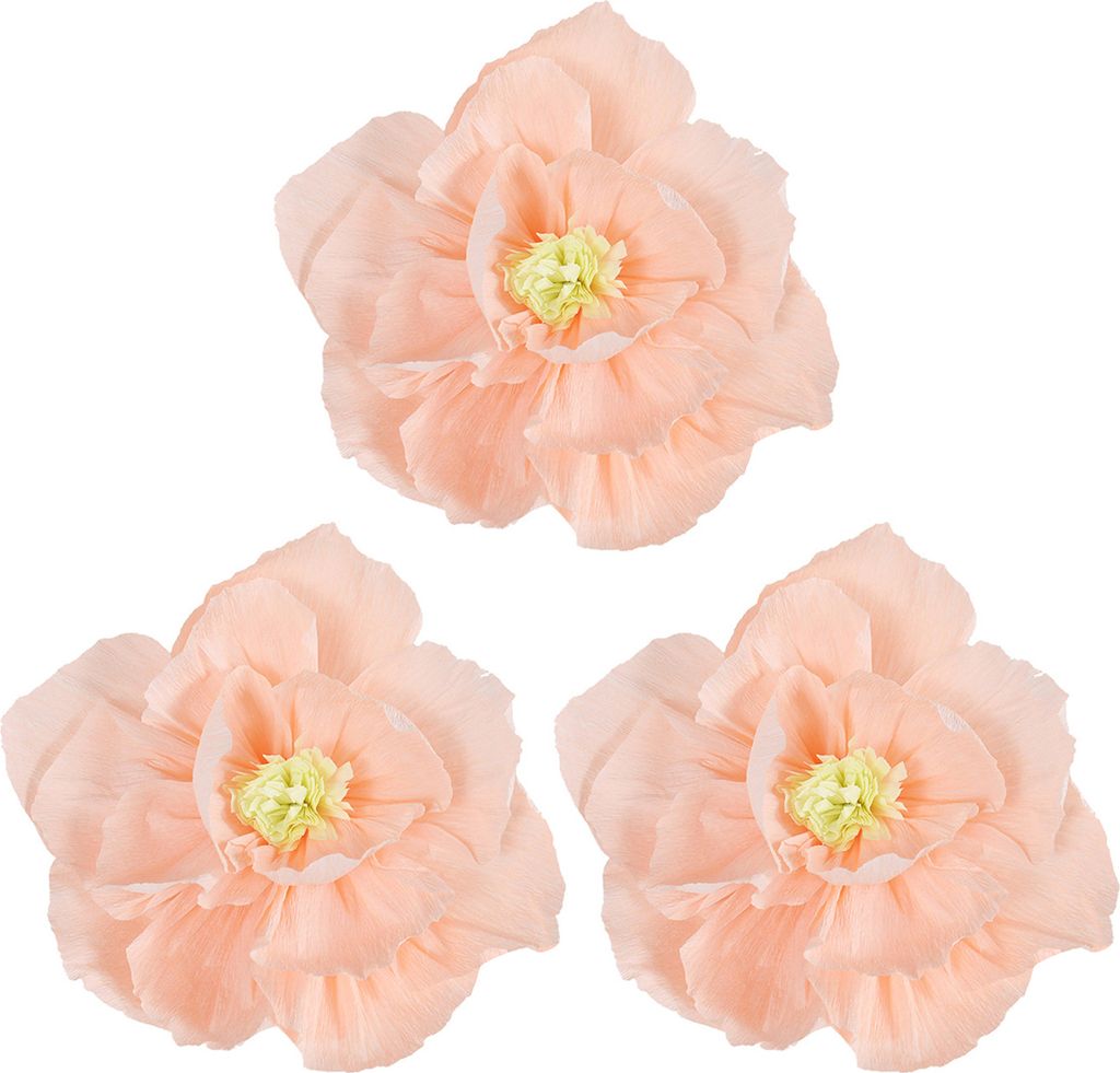 3 Stück Krepppapierblumen, 3D-visuelle Effekte, realistische Atmosphäre, Papier, Geburtstagshintergrund, Blumenbasteln, Hochzeitsbedarf, Rosa + G...