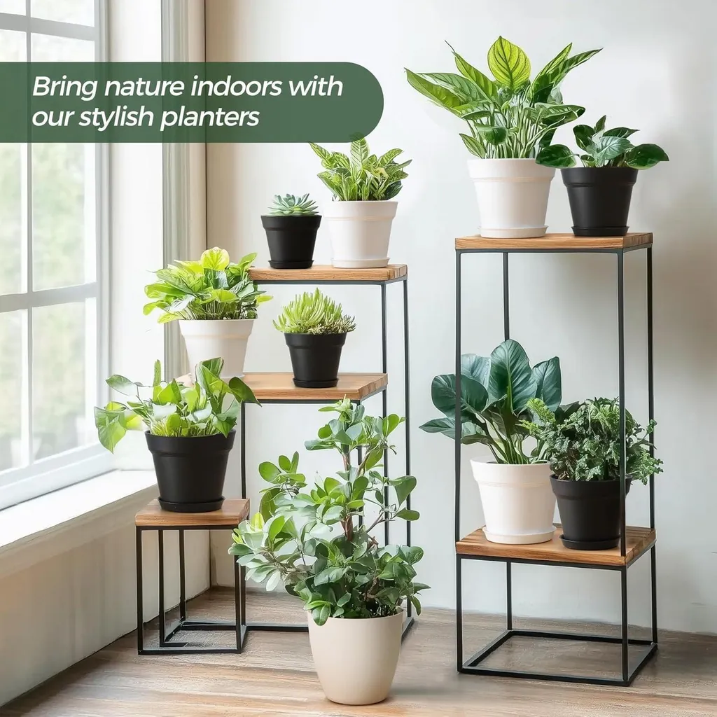 Pot de Fleurs pour Succulentes et Cactus 16cm Blanc - Set de 6 pcs - 7