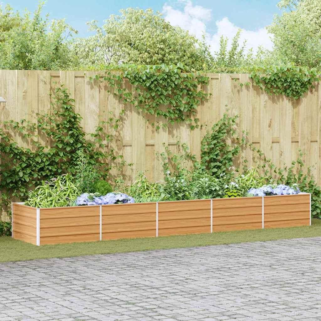vidaXL Hochbeet Hellbraun 400 x 80 x 45 cm Verzinkter Stahl Produktbild 